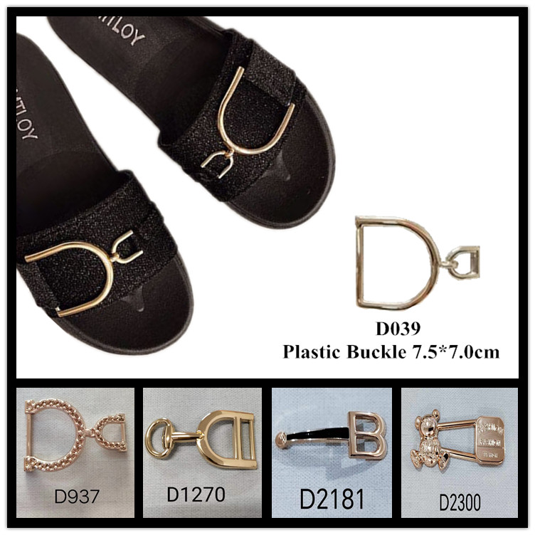 Factory Cheap Metallic Polished Plastic Buckle Shoe Decorative Charm