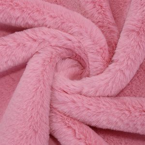 12mm High Pile Faux Rabbit Fur Pink 600gsm for Winter Slippers