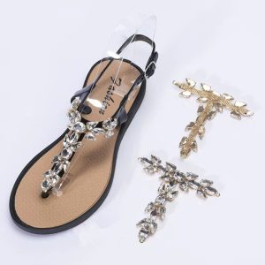 Alloy Shoe Buckle Crystal Flower T Chain Fashion Sandal Necklace 511-5