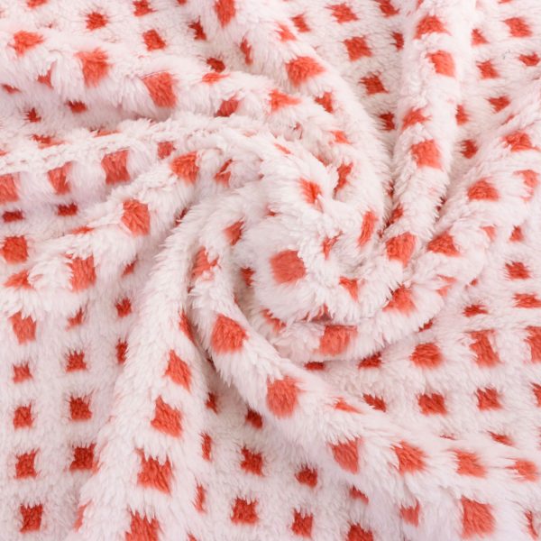 Coral Fleece Color Grids Thick Cotton Knitted Plush Material for Infant Slippers