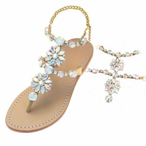 Crystals & Rhinestone Chain AB Color Shoe Buckle for Women Wedge 511-7