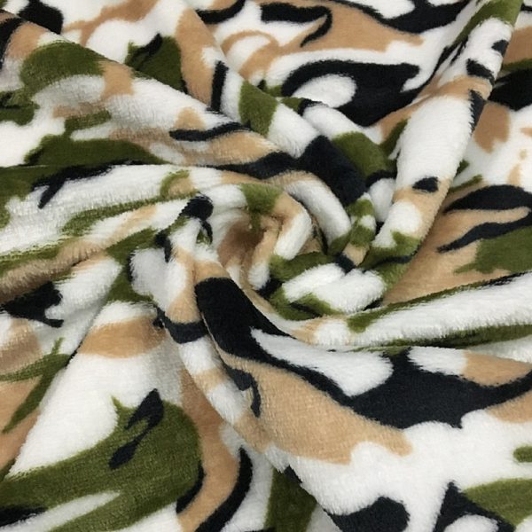 Stock Double Sided Army Pattern Print Flannel 200g Fleece for Baby Boots