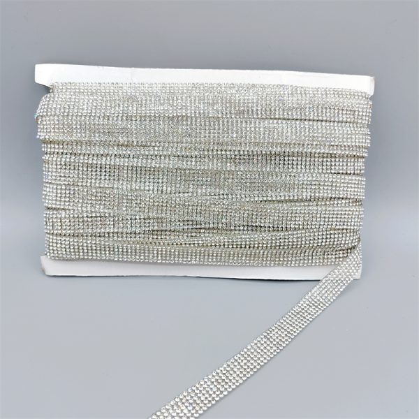 Shinny crystal clear rhinestones diy hot fix strip 14mm evening bag ornament