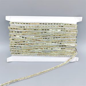 8mm crystal diamond adhesive long strip with hotmelt base for shoe decoration