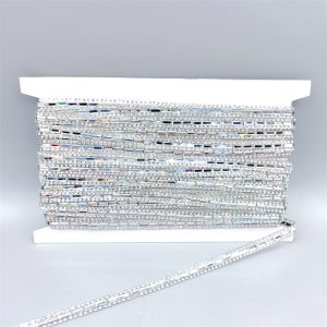 Hot fix rectangle glass diamond decorative strip for diy lady bag hat fashion dress