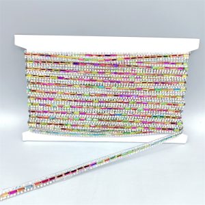 Thin diamond strip with 8mm iron on base rainbow color for fashion dress diy decoration