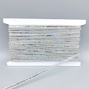 8mm diy crystal clear glass diamonds strip with hot melt base iron on dress collar