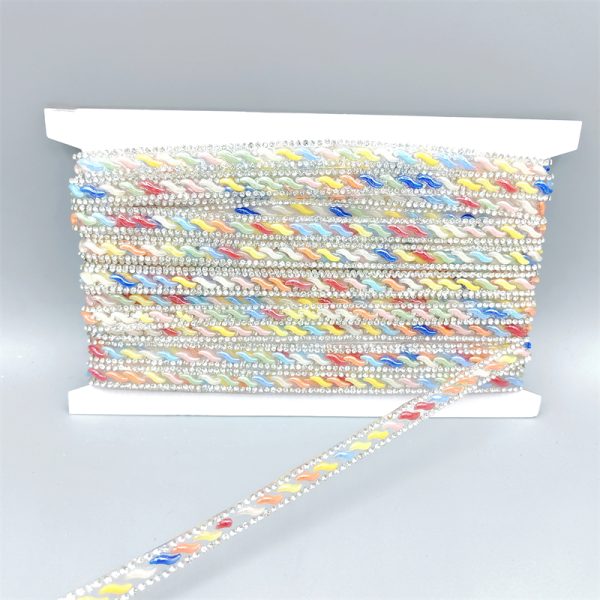 10mm multi color s ceramic trims dress collar decorative adhesive strip