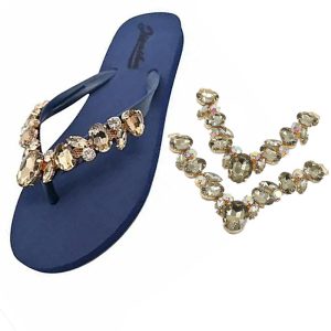 Popular Diamond Embellished Alloy Buckle Chain For Lady Flip flops 511-8