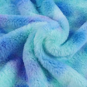 Shoe Material Tie Dye Faux Rabbit Fur 10mm Long Pile Plush Fleece For Blanket Toys