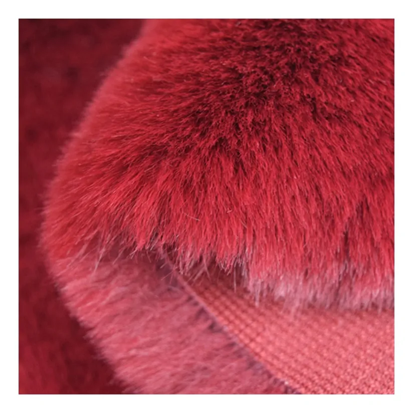 High Quality Of 100% Polyester Height Of Hair 10mm Rabbit Hair Fabric For Clothing Shoes And Hats