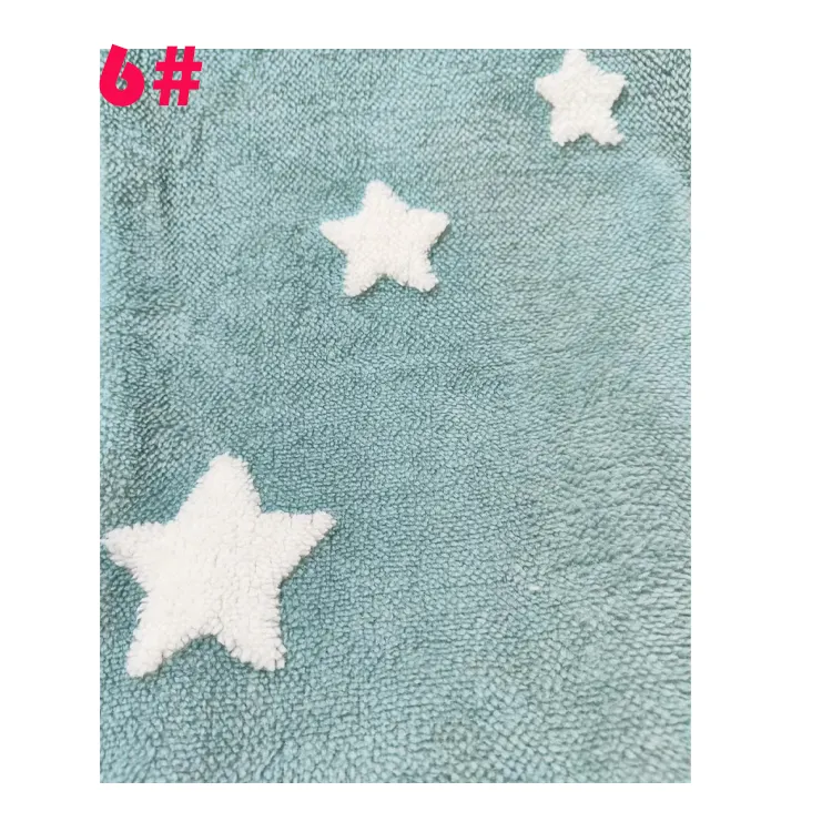 Hot Products Breathable And Keep Warm 100%polyester Shu Velveteen Five-pointed Star Pattern For Clothing Shoes