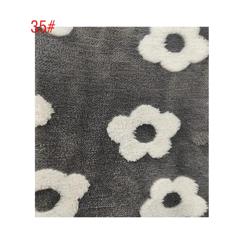 Shu Velveteen Flower Jacquard For Clothing Shoes Hot Products Breathable And Keep Warm 100%polyester 100% Polyester Fabric 185cm