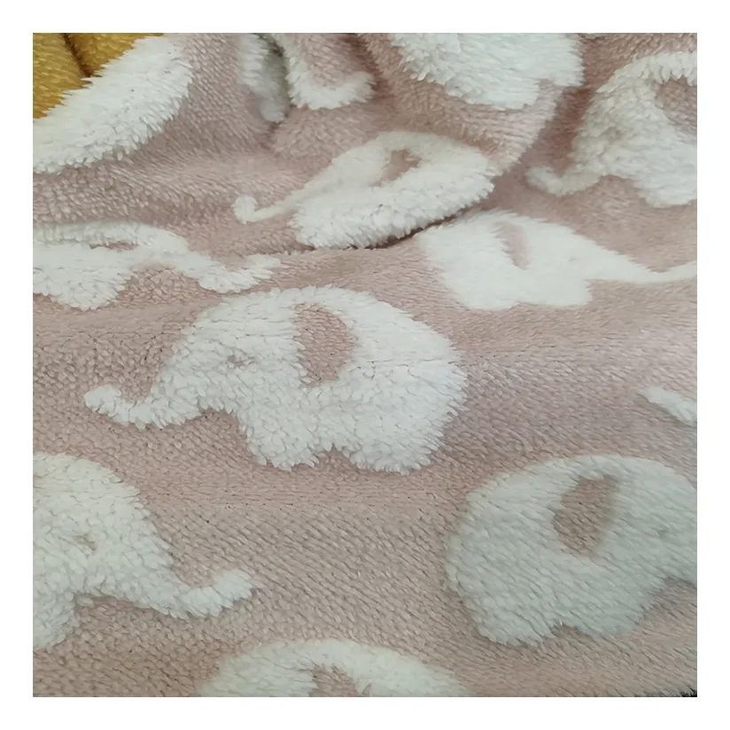 High Quality Breathable And Keep Warm Shu Velveteen Jacquard Elephant For Clothing Shoes