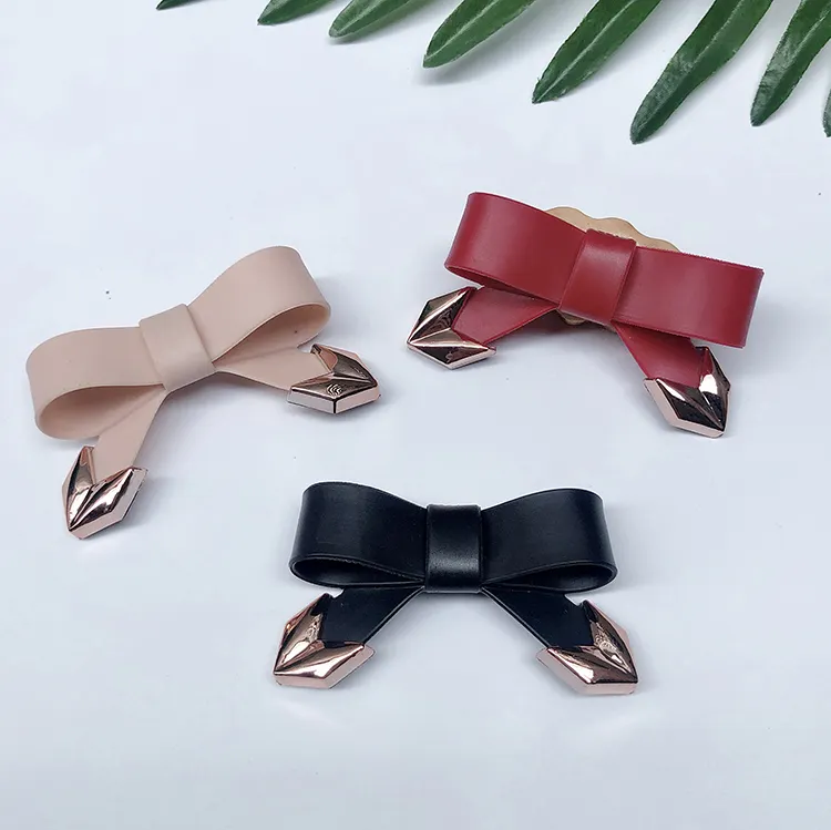 Wholesale Colorful Plastic Small Bow Tie Kid's Shoe Trim Women Sandal Decorative Buckle