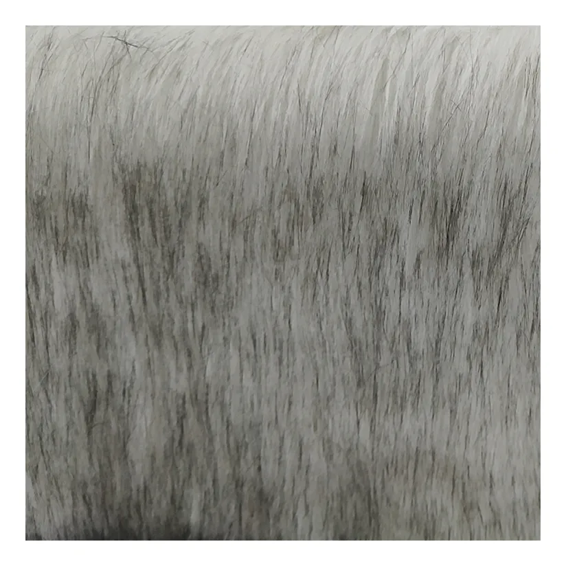 Factory Direct Sale Keep Warm 70mm Wool Height White Dyed Black Tips Plush Fabric For Clothing