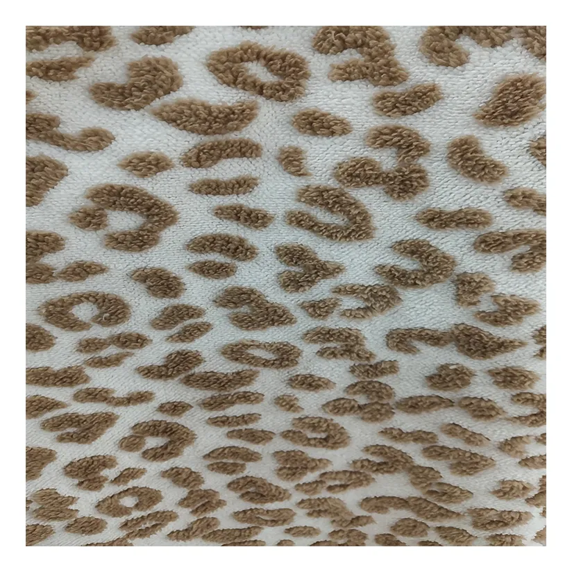 Printing Shu Velveteen Fabric Breathable And Keep Warm Shu Velveteen Bjacquard Leopard Print For Clothing