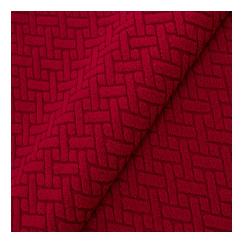 High Quality Springy Soft Handle Elastic Jacquard Fleece - Herringbone For Clothing