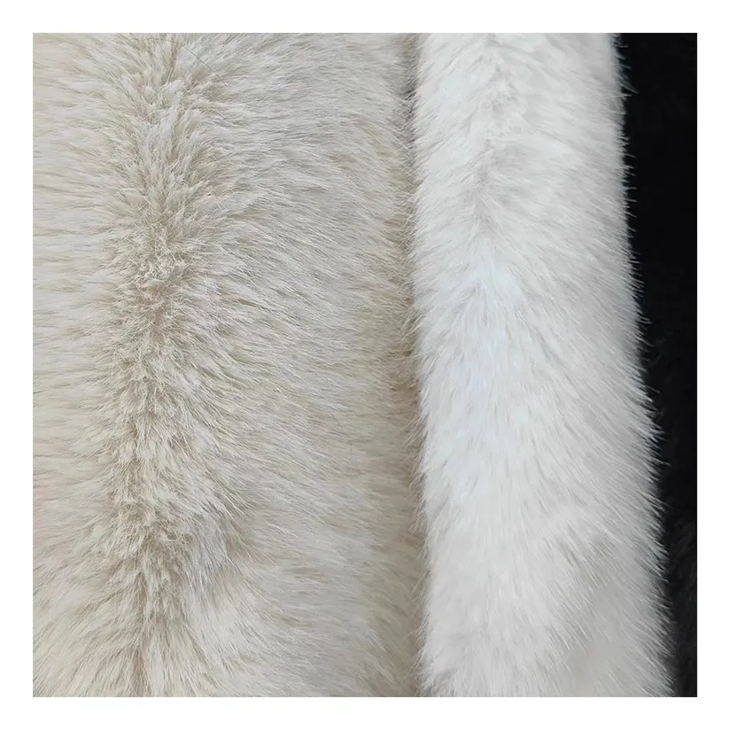 Factory Direct Sale Keep Warm 30-45mm Villus Height Plain Colour Faux Fox Fur For Clothing