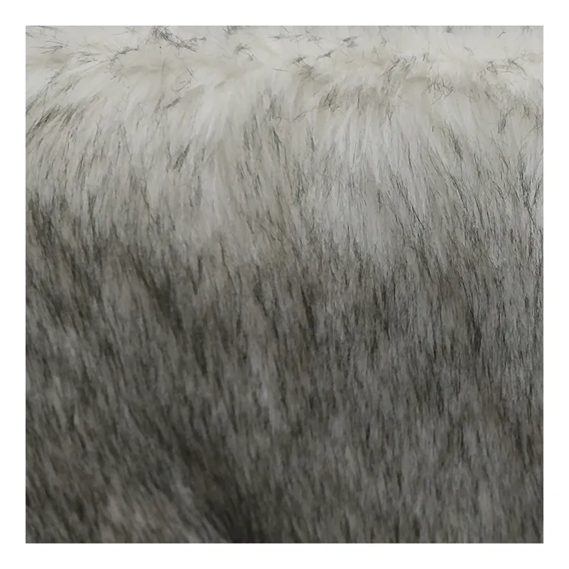 Factory Direct Sale Keep Warm 45mm Wool Height White Dyed Black Tips Plush Fabric For Clothing