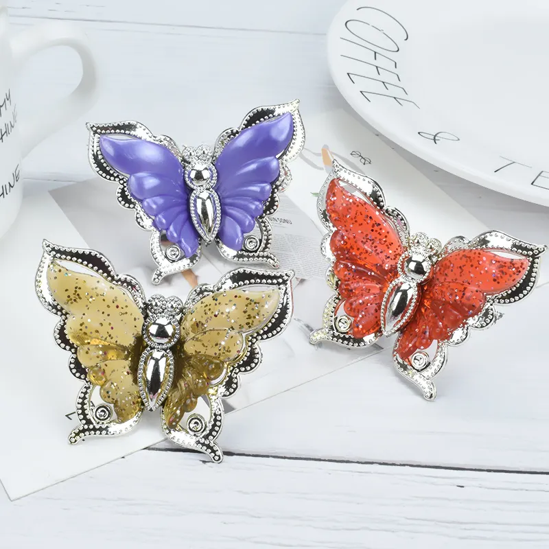 Yiwu Factory Plastic Plating Butterfly Shoes Buckle Flower Shoes Accessories