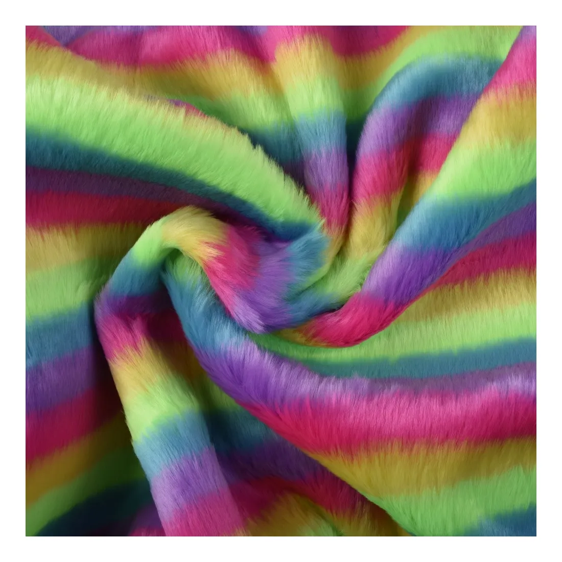 Hot Selling Rainbow Color Breathable Polyester Acrylic Jacquard Plush Fabric For Garment