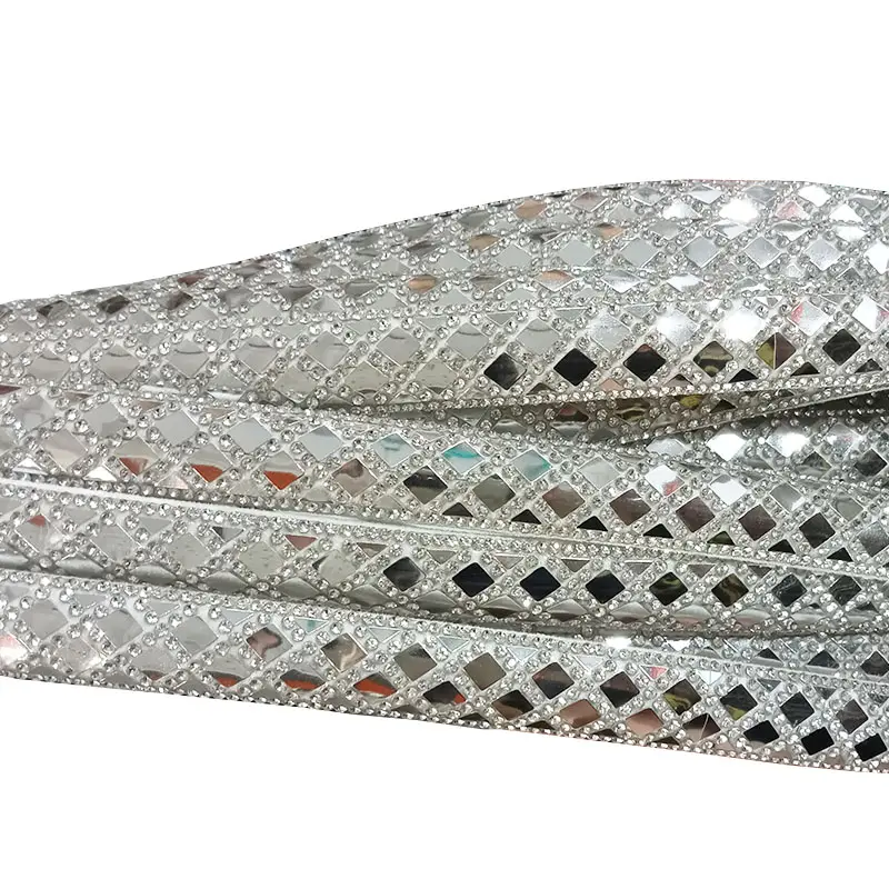 Factory Cheap Crystal Rhinestone Rope Strips With Silver Sequins For Fancy Hot Lady Products Jewelry