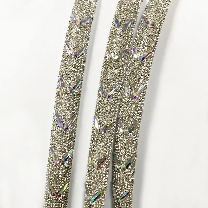 2024 Wholesale New Clothes Accessories Rhinestone Strings Water Droplet Design Rhinestone Trim Strip