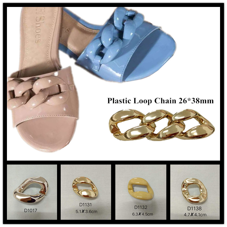 Customize Plastic Chain Loop Lock DIY Shoe Upper Decorative Charm With Many Sizes